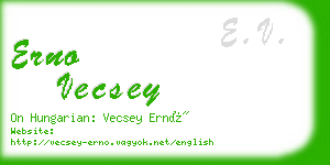 erno vecsey business card